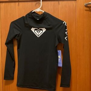 NWOT Roxy Black Long Sleeve Swim Top Size 12